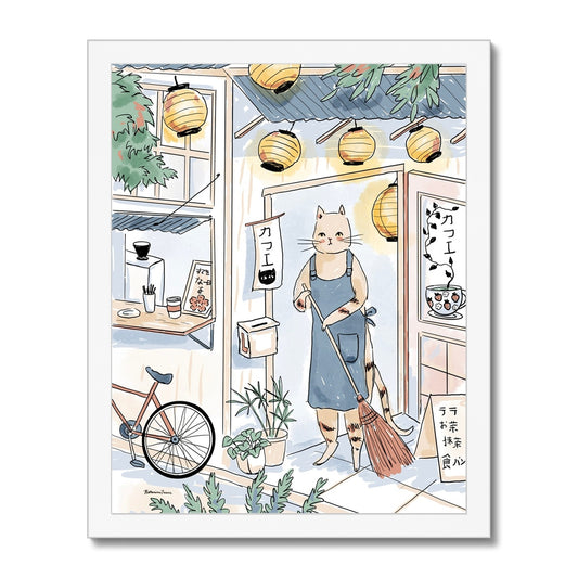 Cat Cafe Framed Print