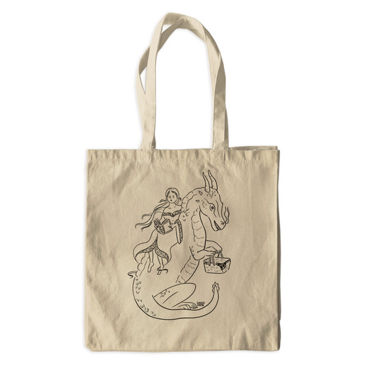 Dragon Picnic Cotton Tote Bag