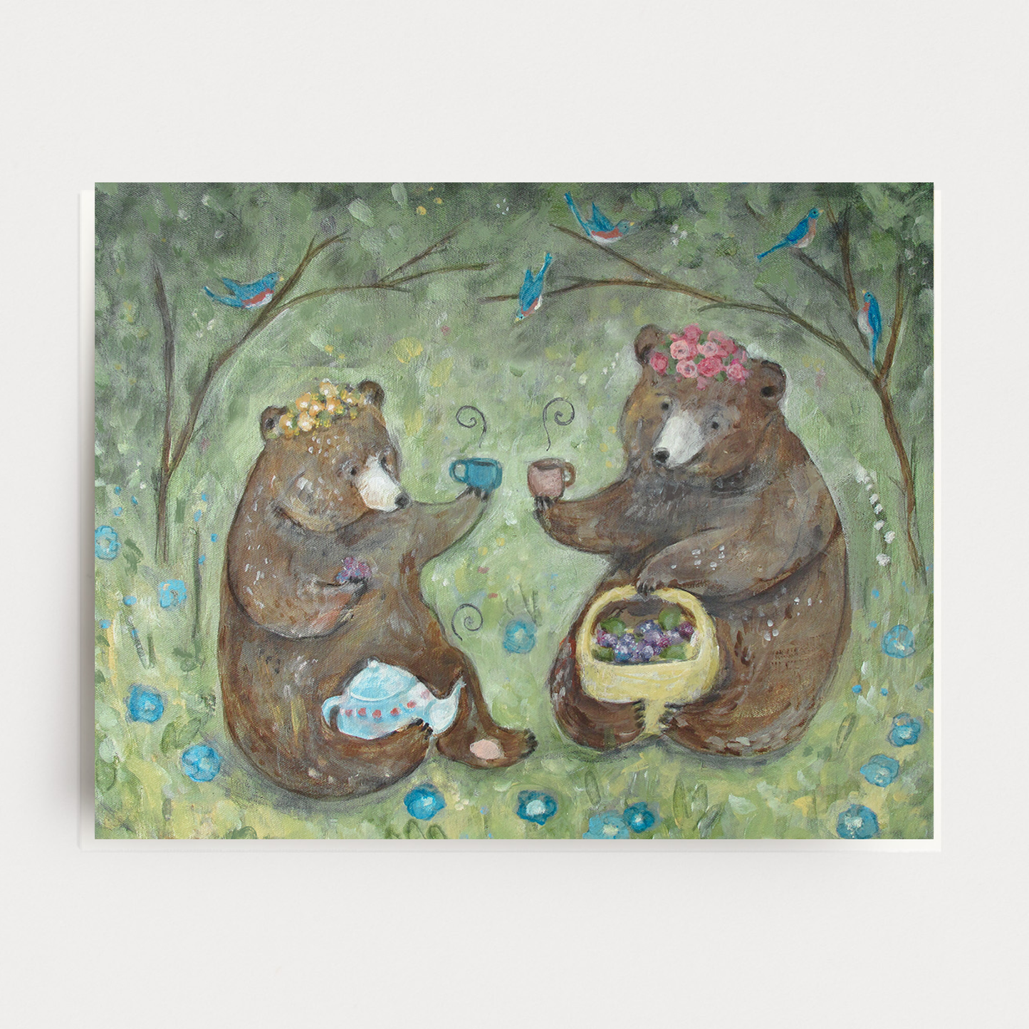Berry Time With Bears Greeting Card