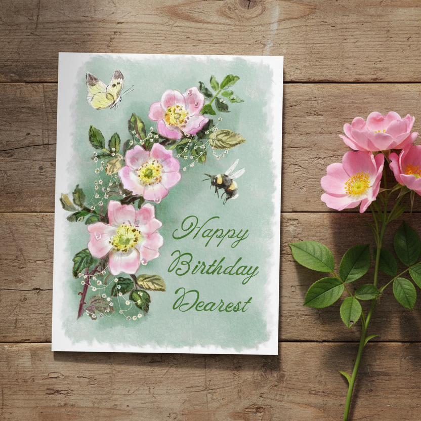 Birthday Rose Greeting Card
