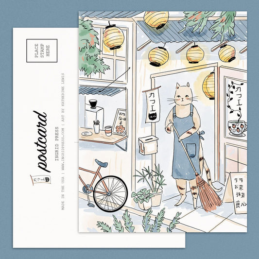 Cafe Cat 10 Postcards