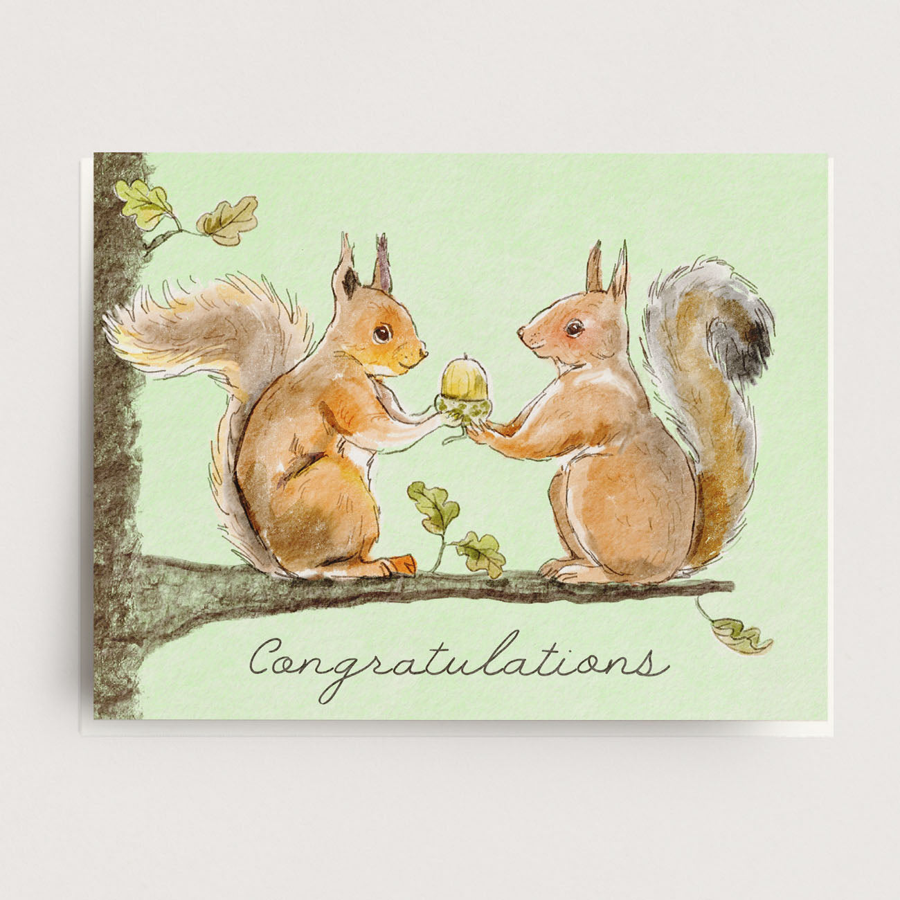 Congrats Squirrel Tree Greeting Card