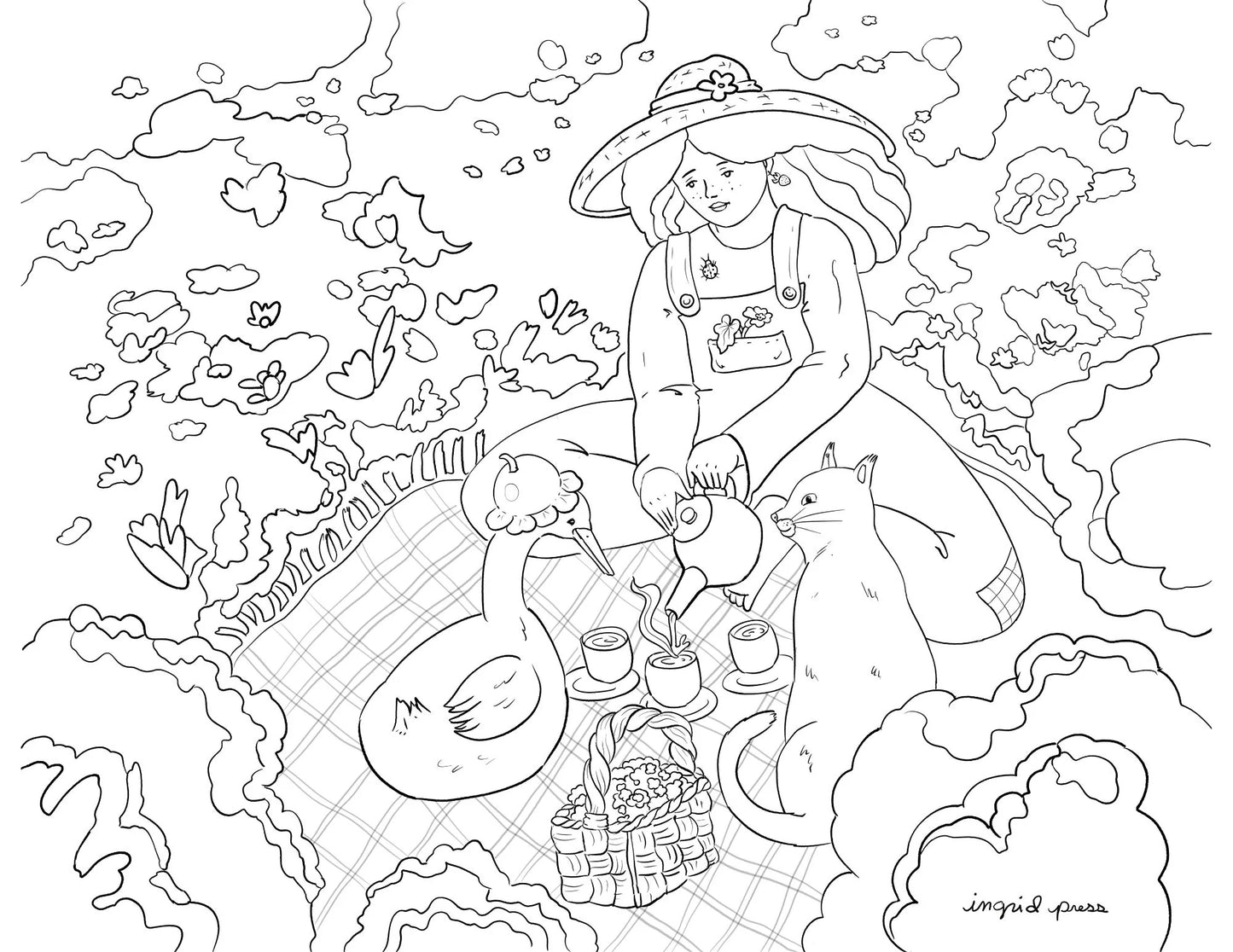 Dream Meadow Digital Coloring Page Download