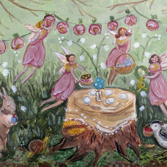 Fairy Tea Canvas Art Print