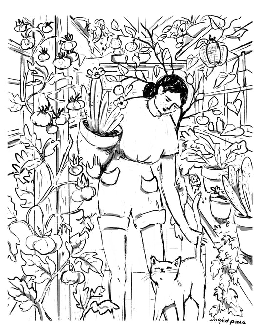 Greenhouse Day Digital Coloring Page Download