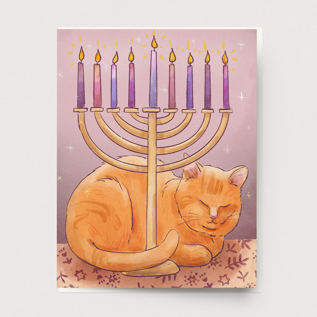 Hanukkah Cat Greeting Card