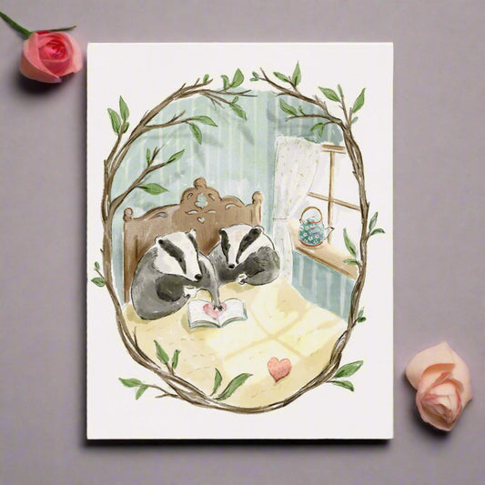 Morning Coffee Badgers Card L-131