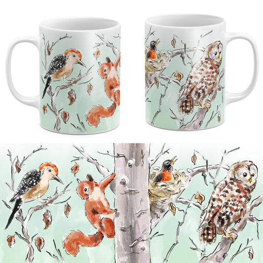 Oak Tree 11oz White Ceramic Mug