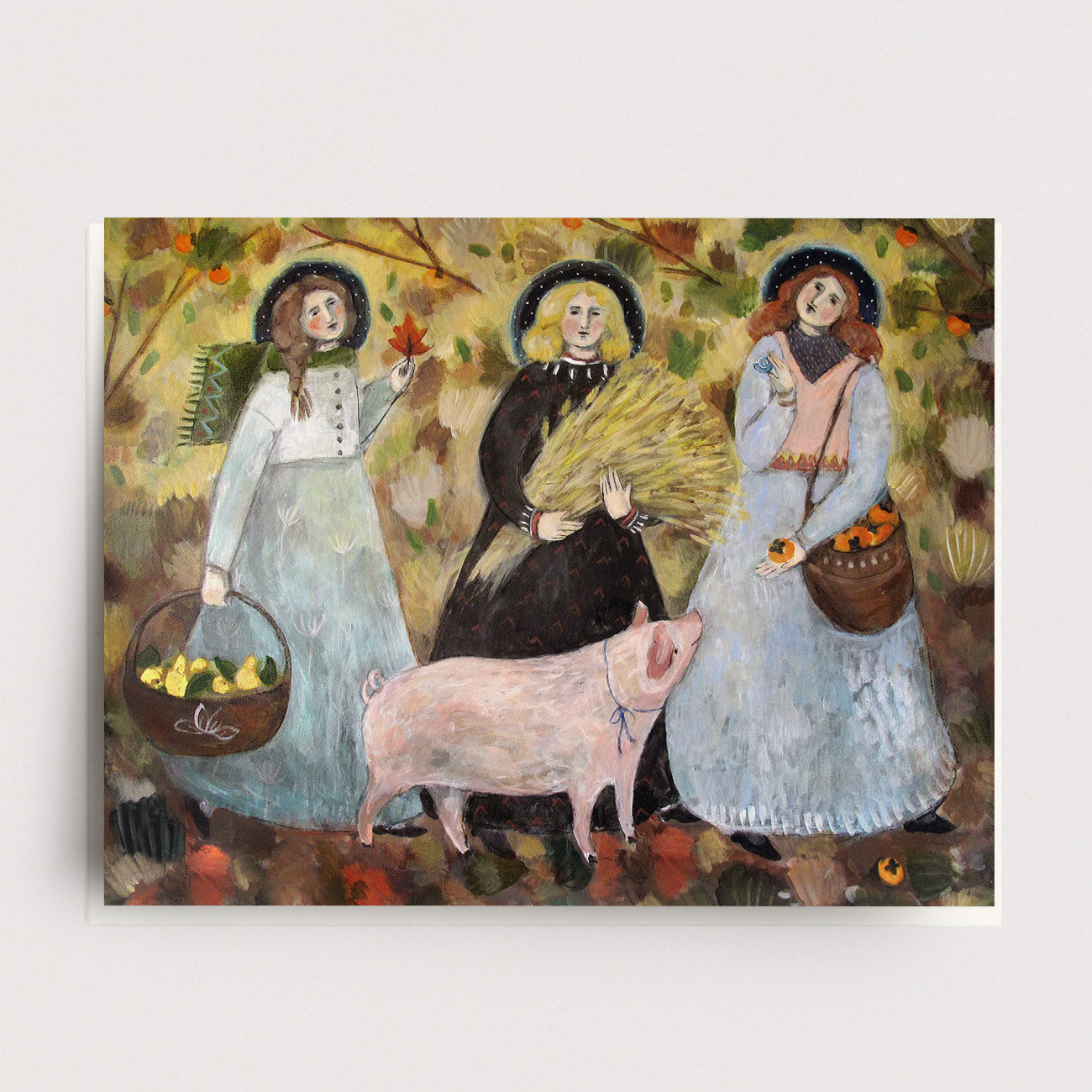 Persimmon Parade Greeting Card