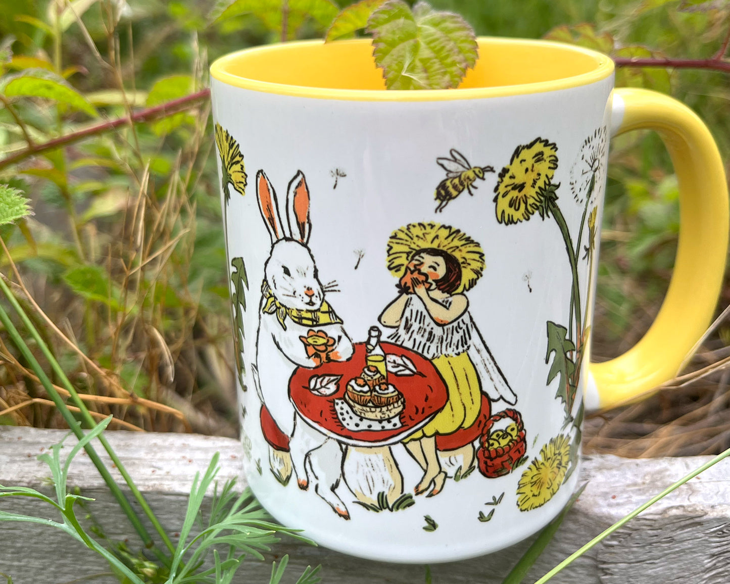 Rabbit Picnic Ceramic Mug