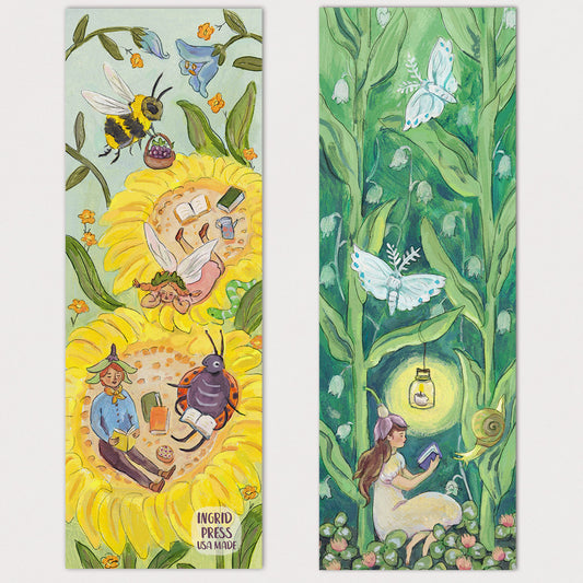 Reading Garden Double-Sided Bookmark