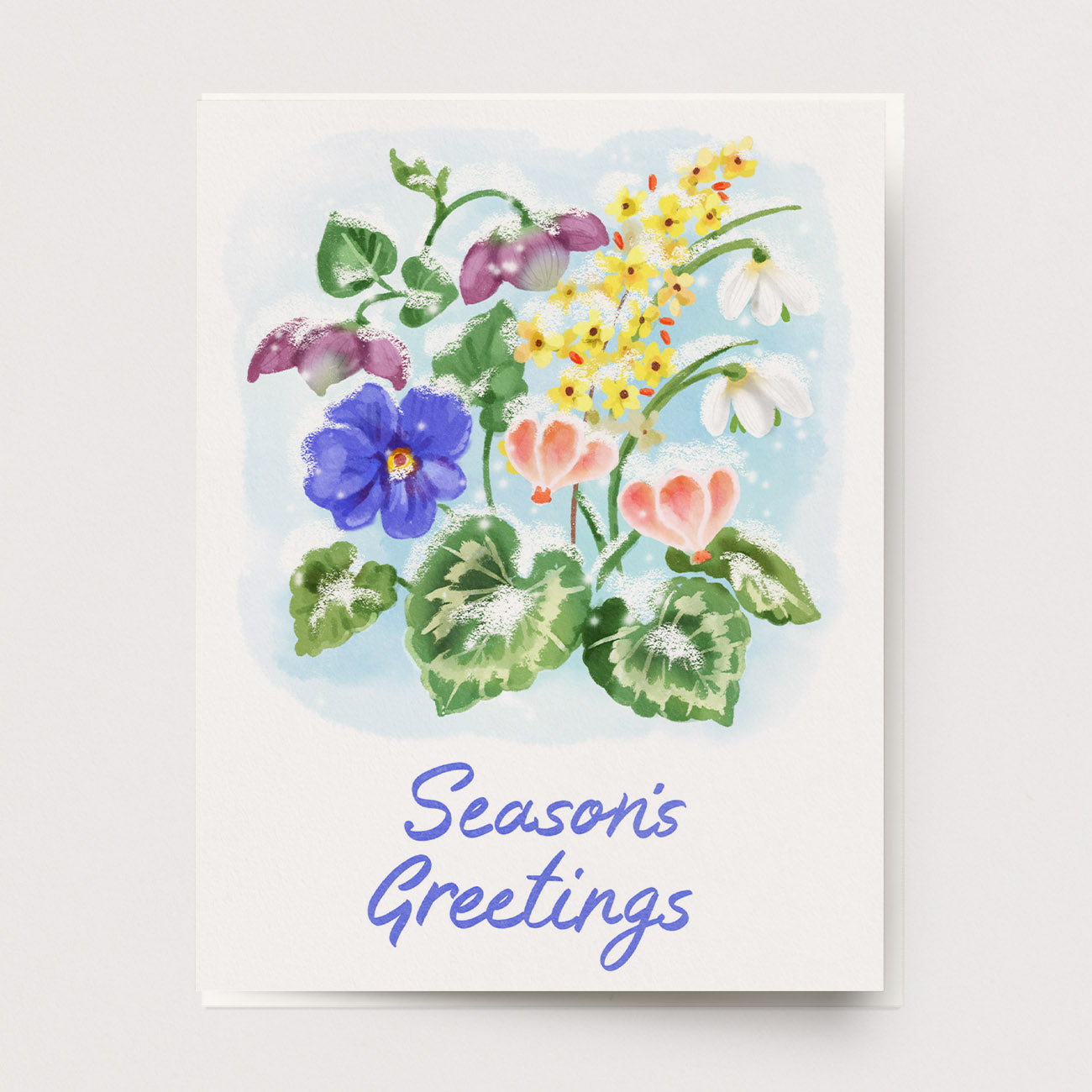 Snow Blooms Holiday Greeting Card