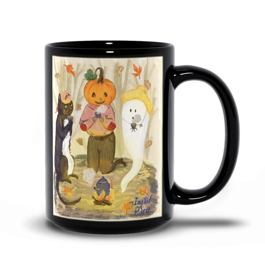 Bonfire Friends Black 15oz Ceramic Mug