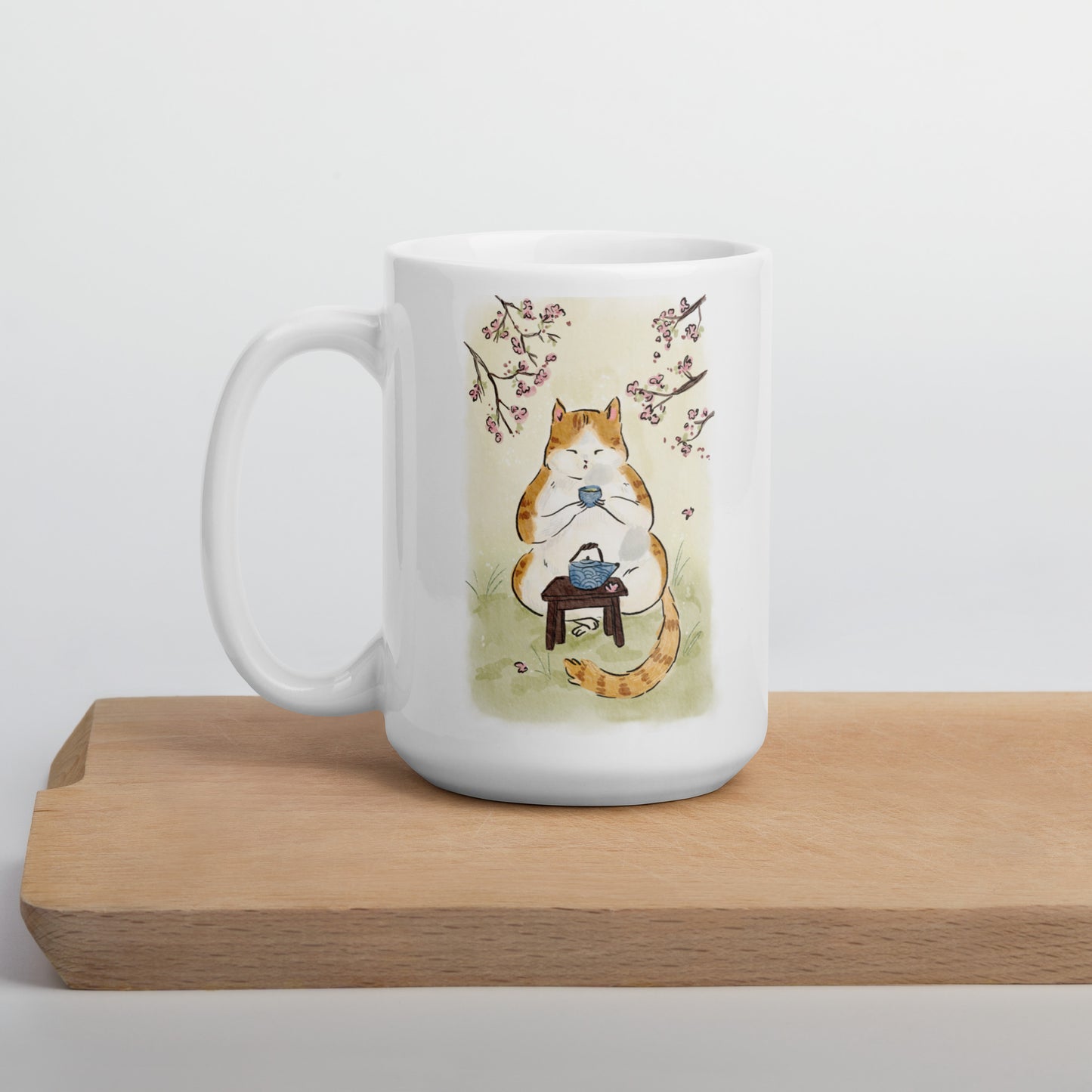 Matcha Cat 15oz Ceramic Mug
