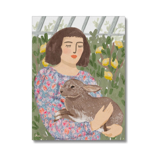 Hothouse Rabbit Portrait Canvas Print