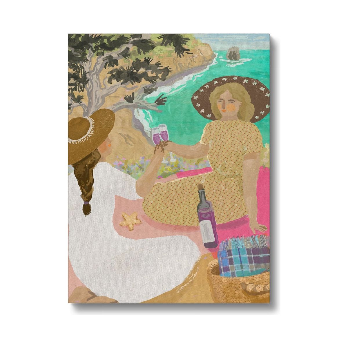 Wine by the Sea Canvas Art Print