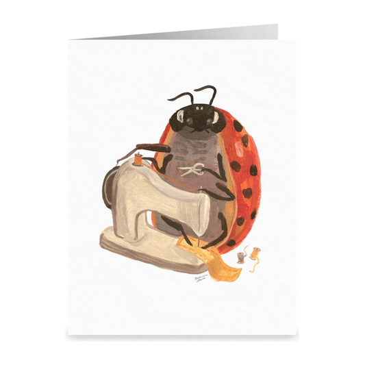Sewing Ladybug Card