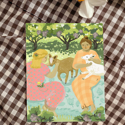 Vineyard Goat Picnic Card