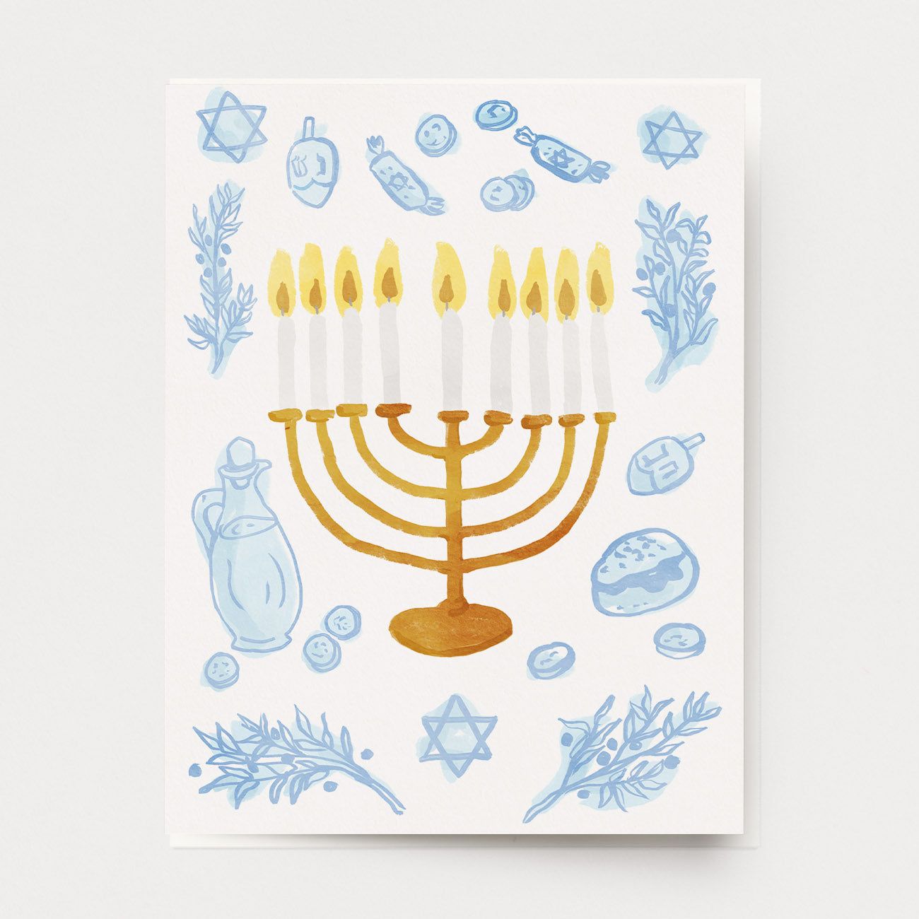 Glowing Menorah Greeting Card