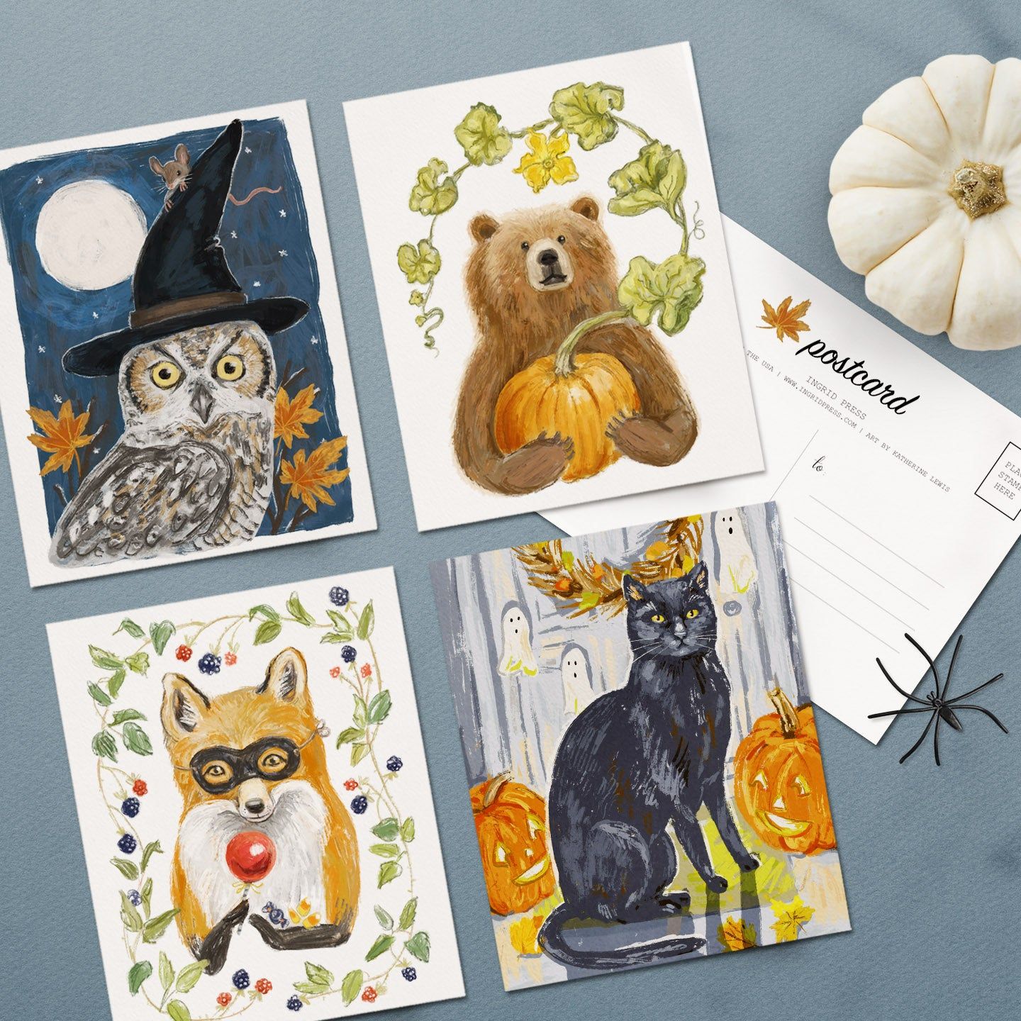 Halloween Door Cat 10 Postcards