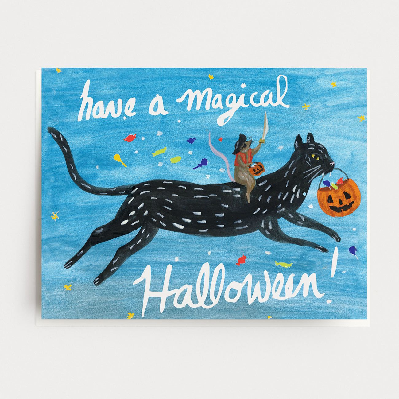 Halloween Cat Greeting Card