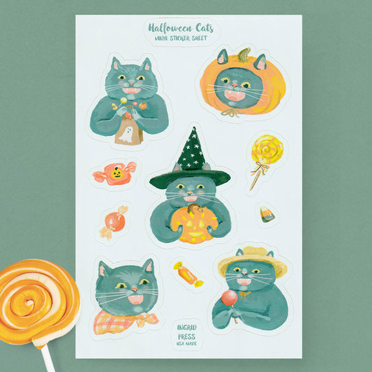 Halloween Cat Sticker Sheet 107-SS