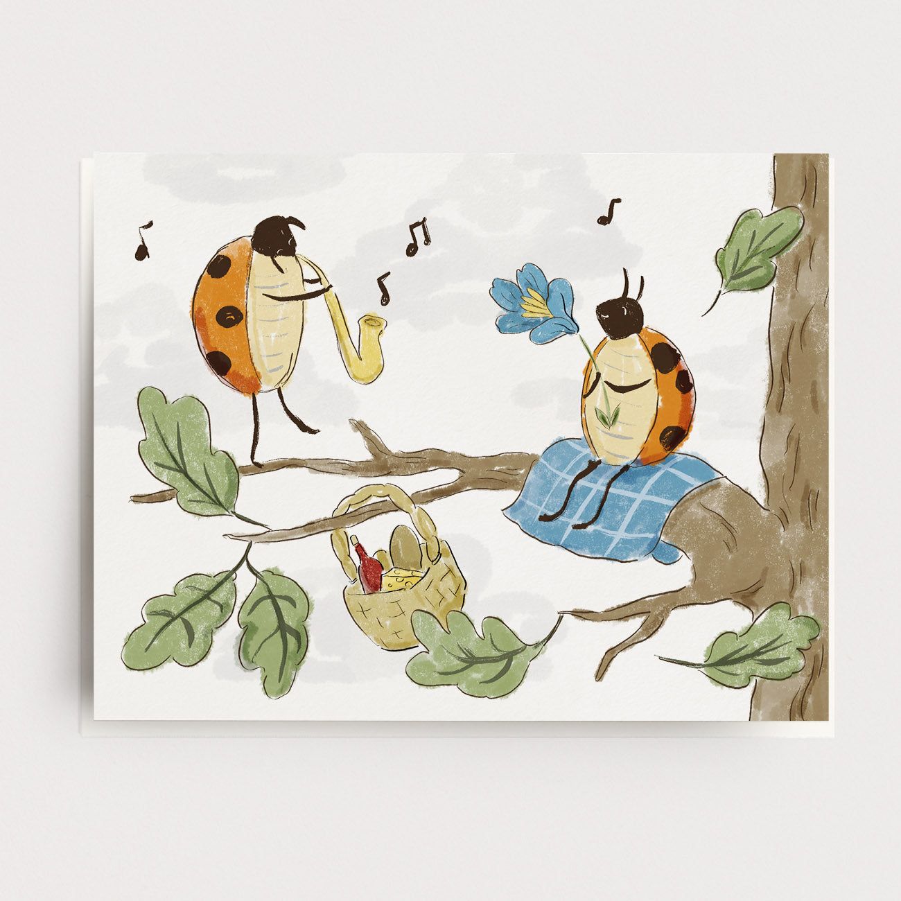 Ladybug Picnic Greeting Card