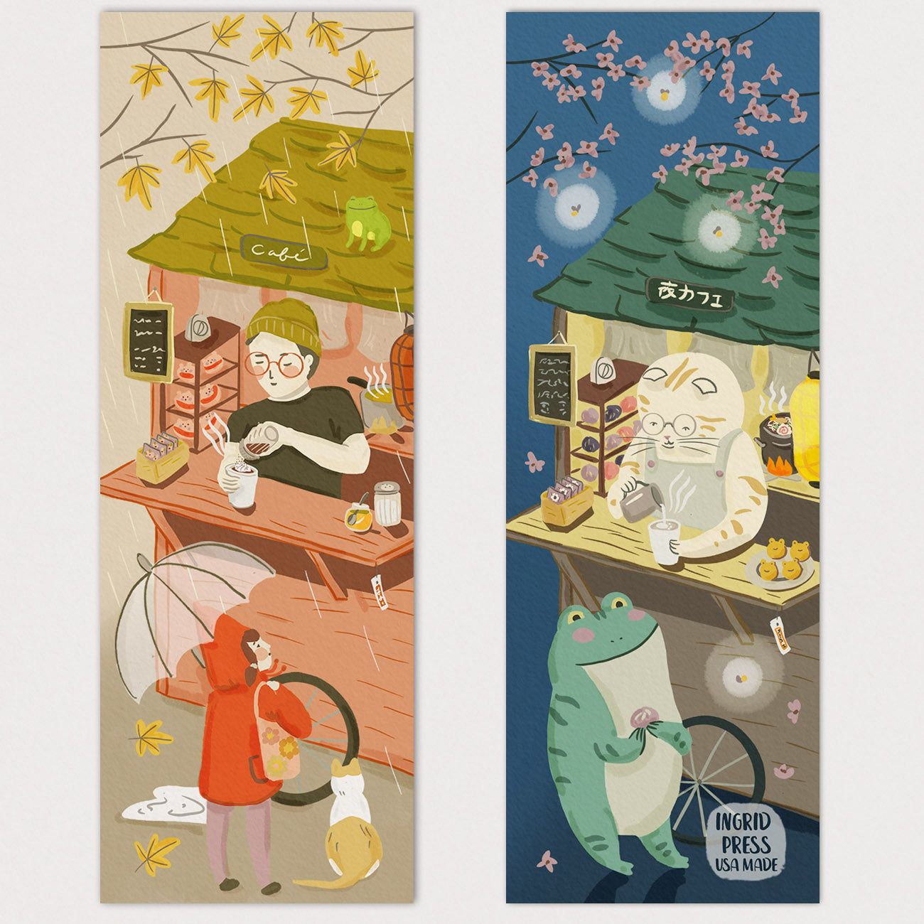 Night Cafe Double-Sided Bookmark 16 Set