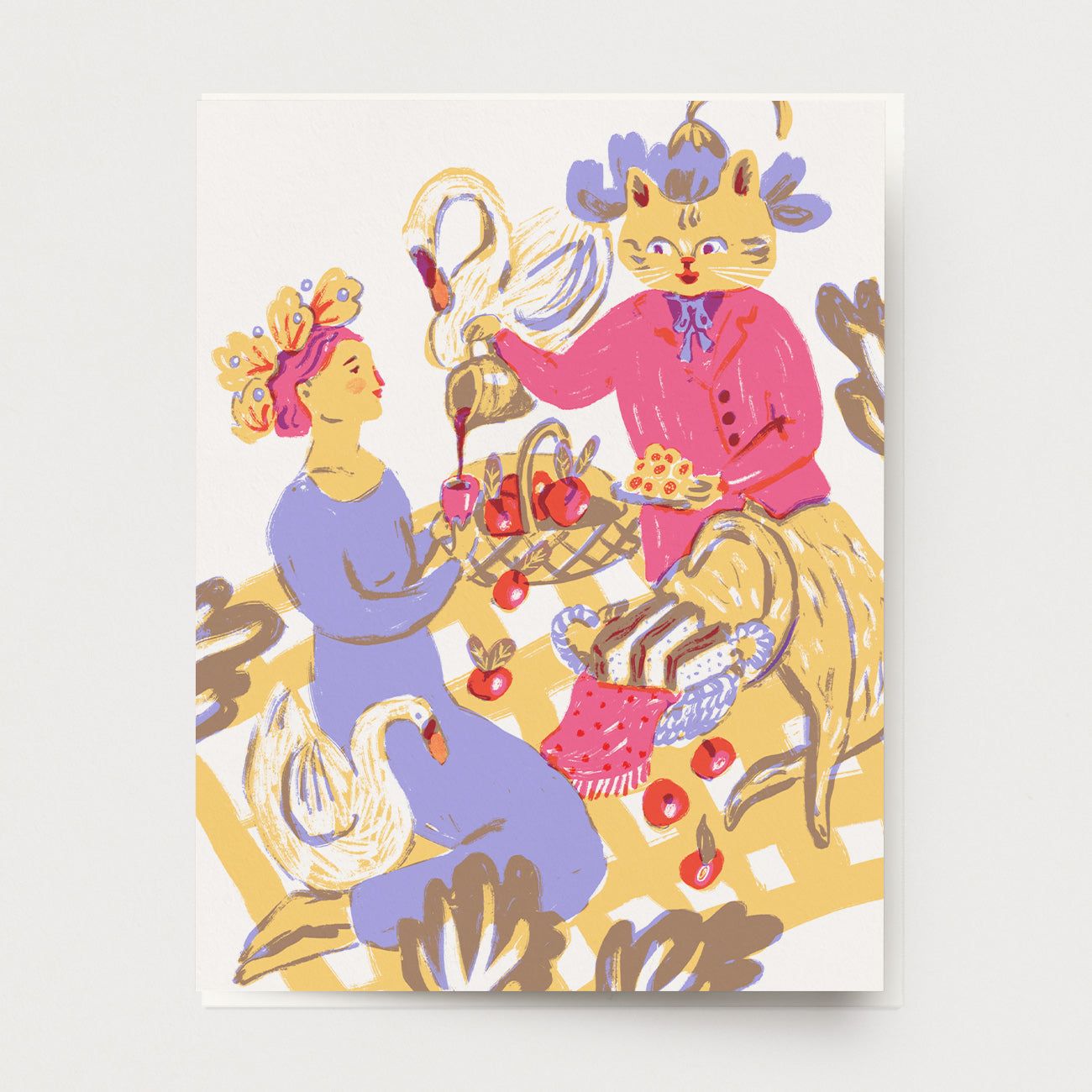 Picnic with Mr. Cat Greeting Card