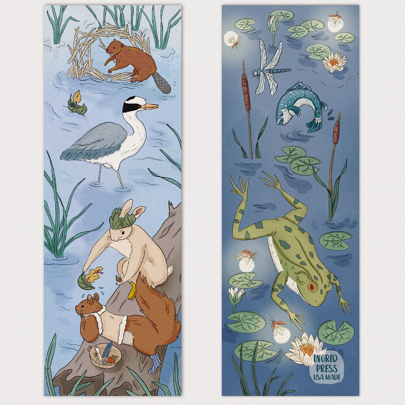 Mushroom Rain Double-Sided Bookmark – Ingrid Press