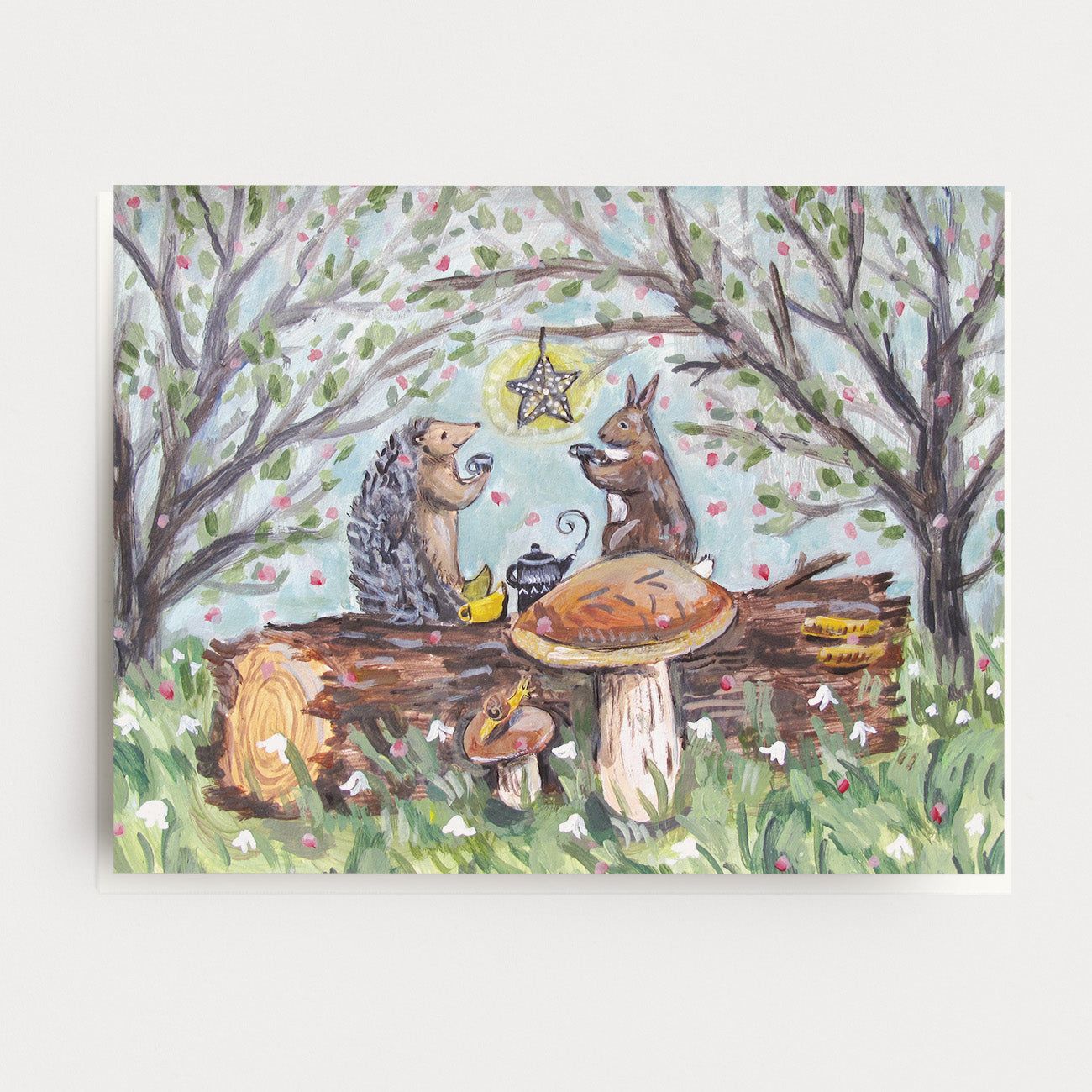 Tea on a Log Greeting Card