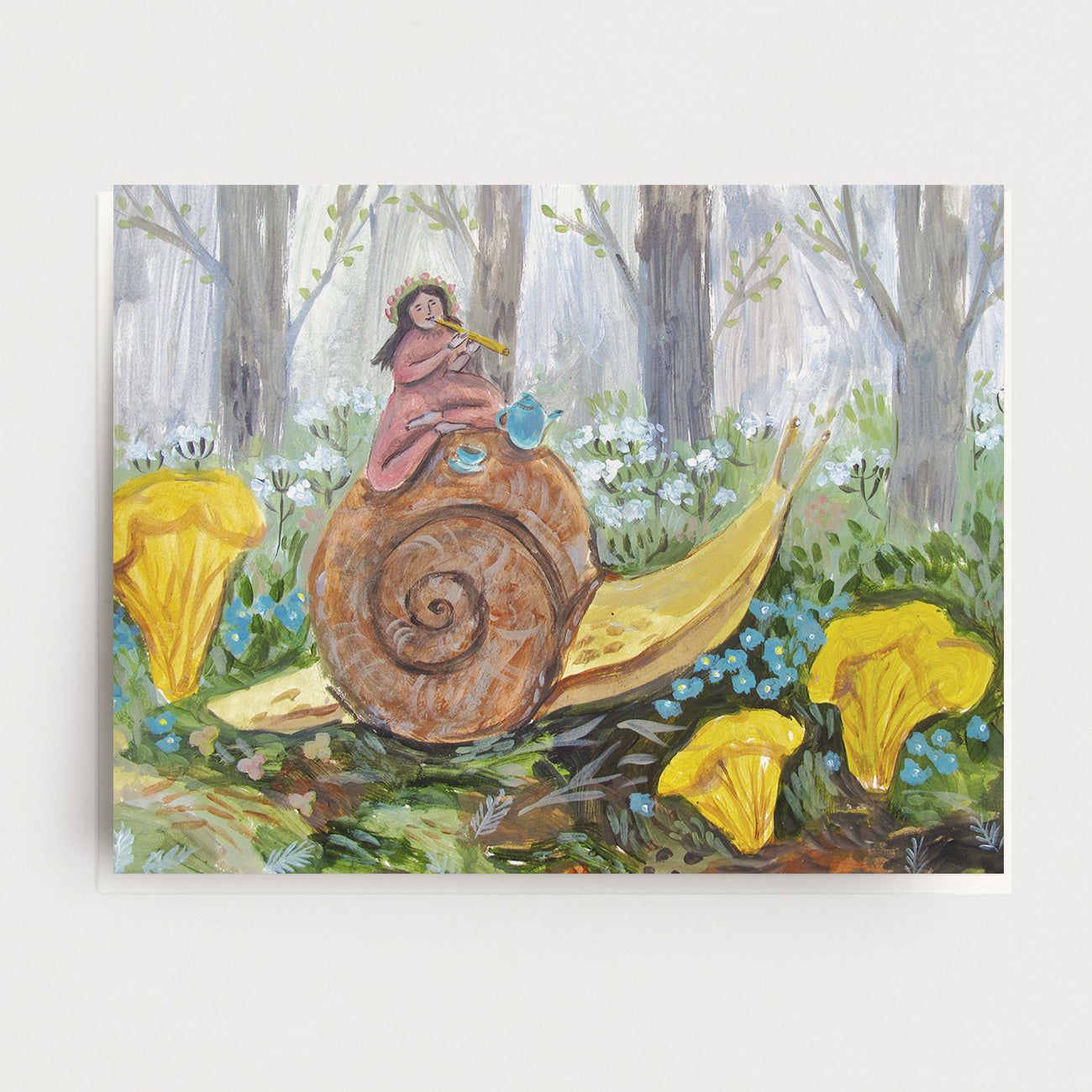Tea on a Snail Greeting Card