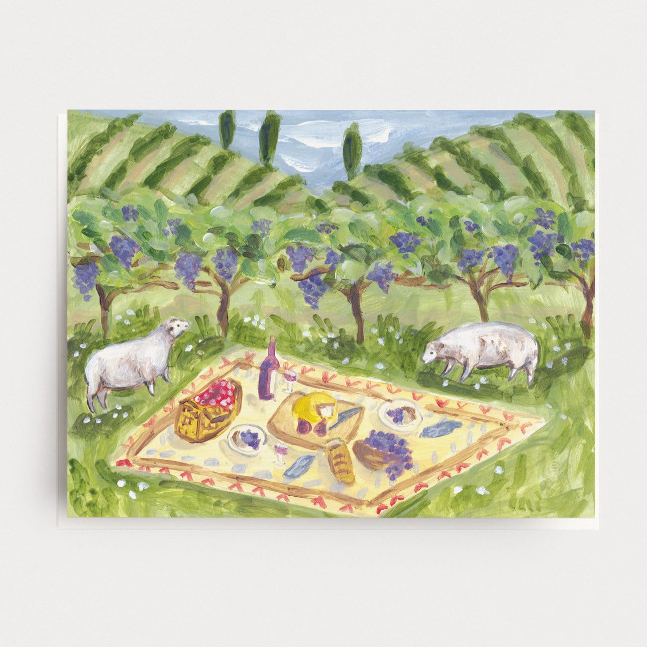 Vineyard Picnic Greeting Card