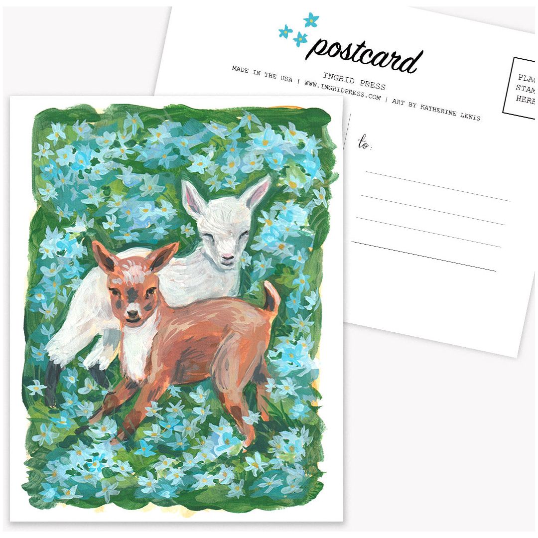 Wildflower Goats 10 Postcards
