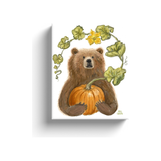 Bear's Pumpkin Mini Canvas 8x10