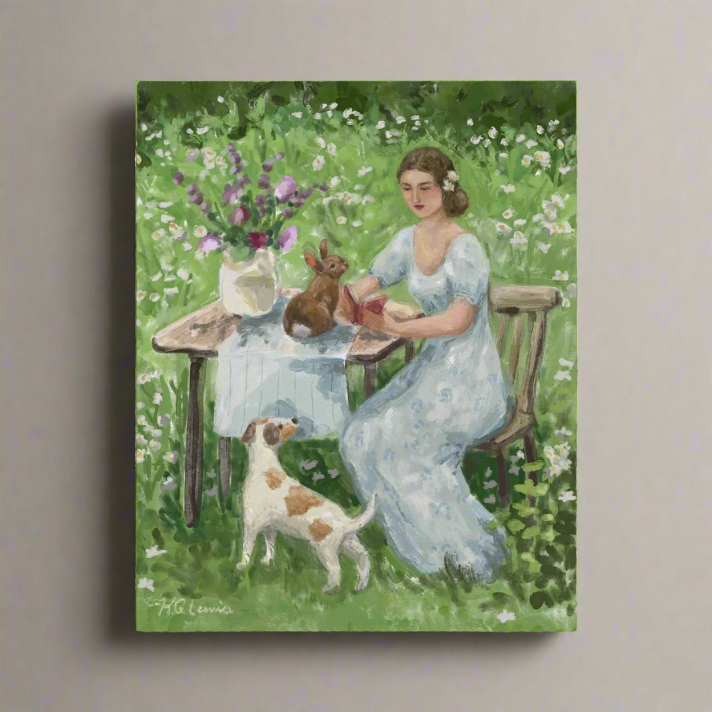 Spring Reading with Friends Canvas Print