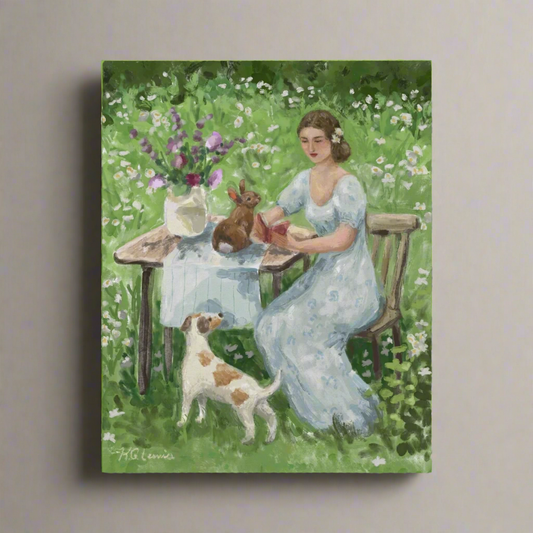 Spring Reading with Friends Canvas Print