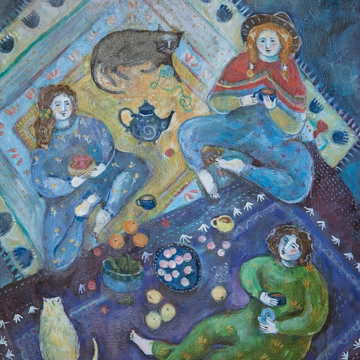 Quilt Picnic Print Canvas Art Print