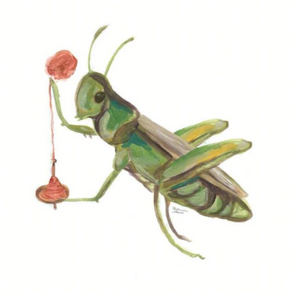 Spinning Grasshopper Framed Illustration Print