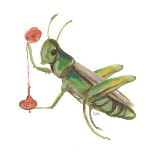 Spinning Grasshopper Framed Illustration Print