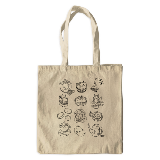 Cafe Cat Cotton Tote