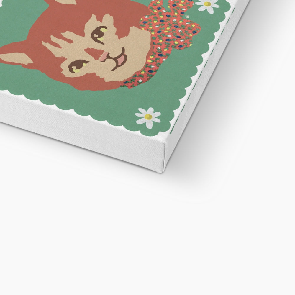 Red Vintage Cat Eco Mini Canvas