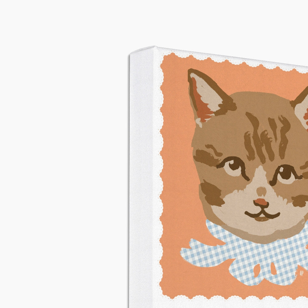 Brown Vintage Cat Eco Mini Canvas