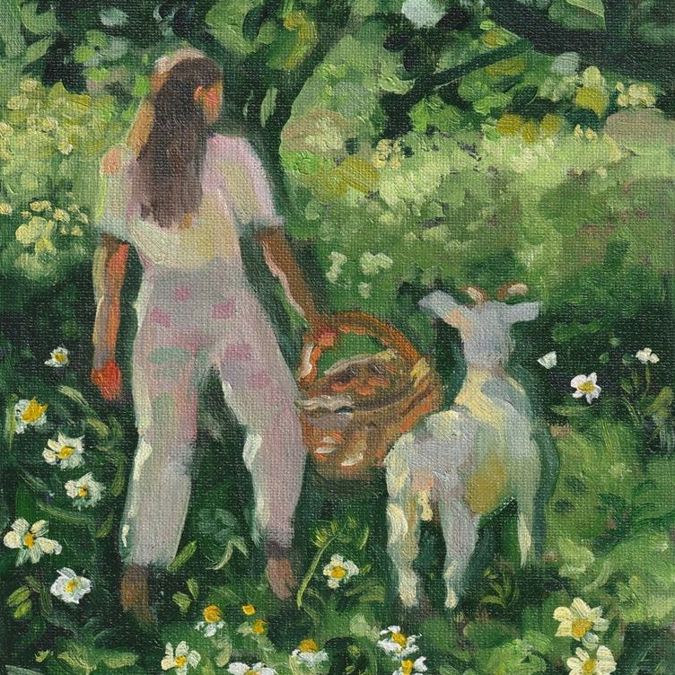 Picnic with Goat Canvas Art Print