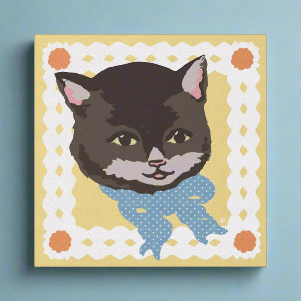 Black Vintage Cat Eco Mini Canvas