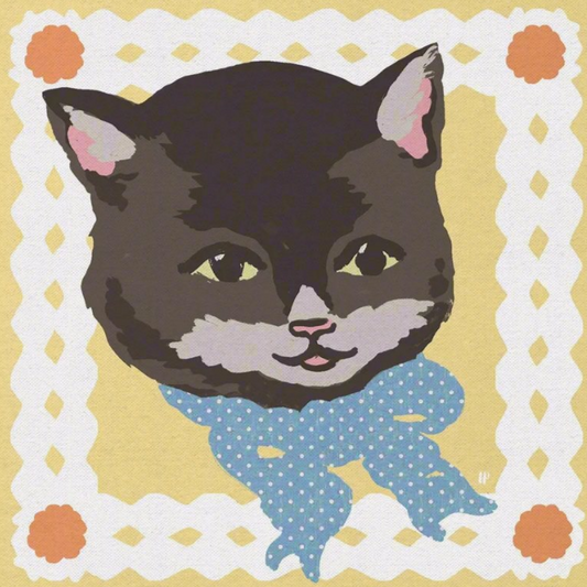Black Vintage Cat Eco Mini Canvas