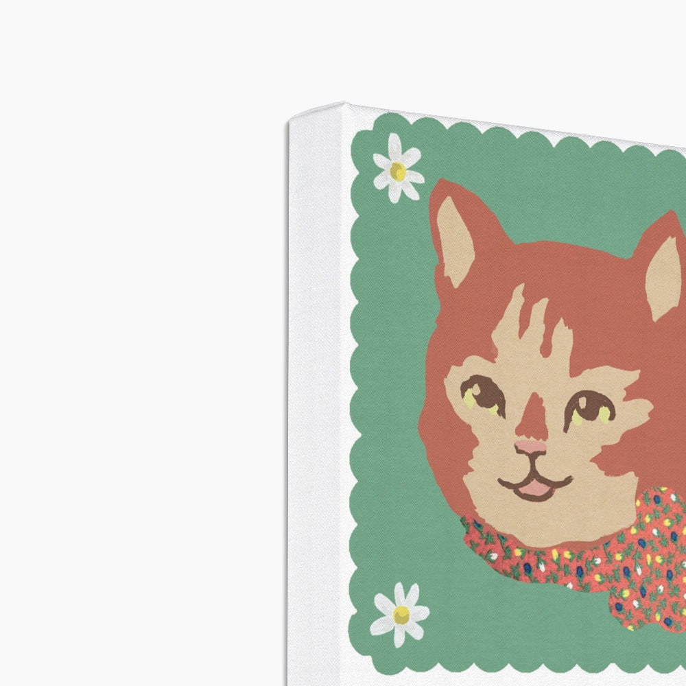 Red Vintage Cat Eco Mini Canvas