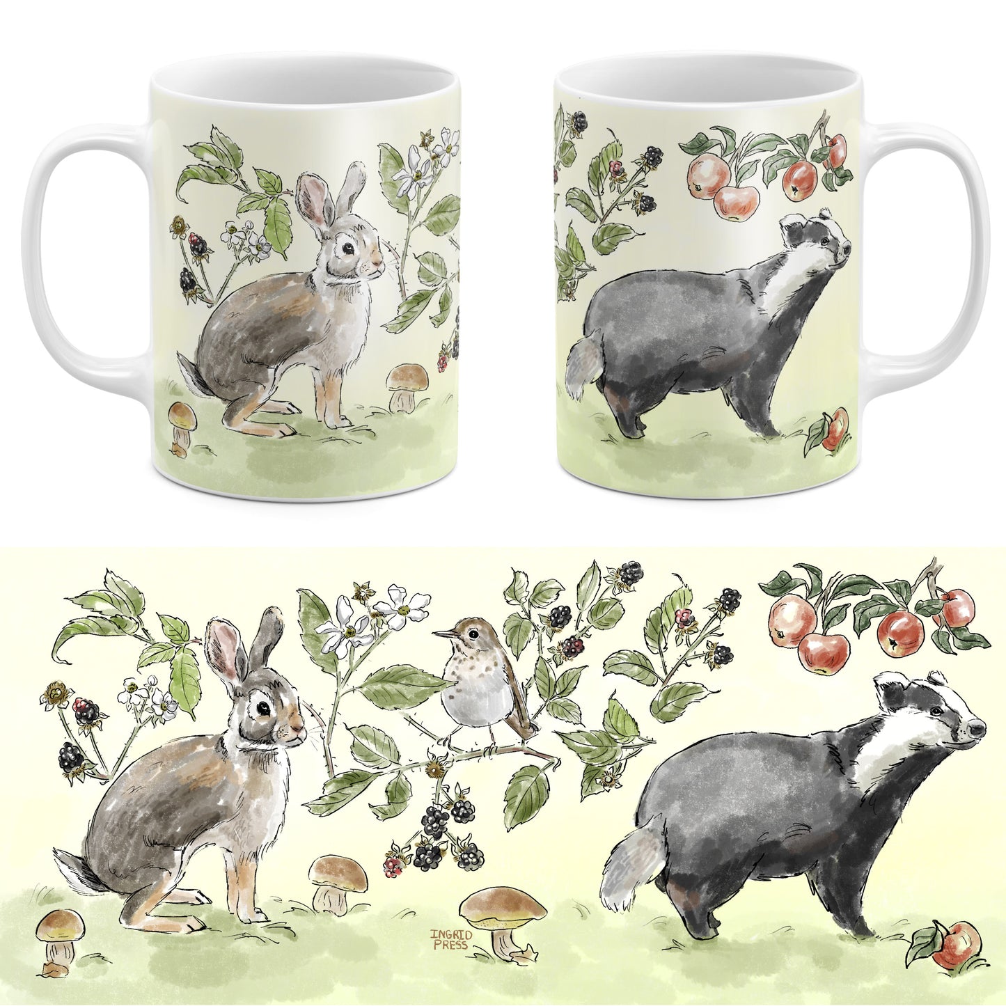 Berry Bramble 11oz White Ceramic Mug