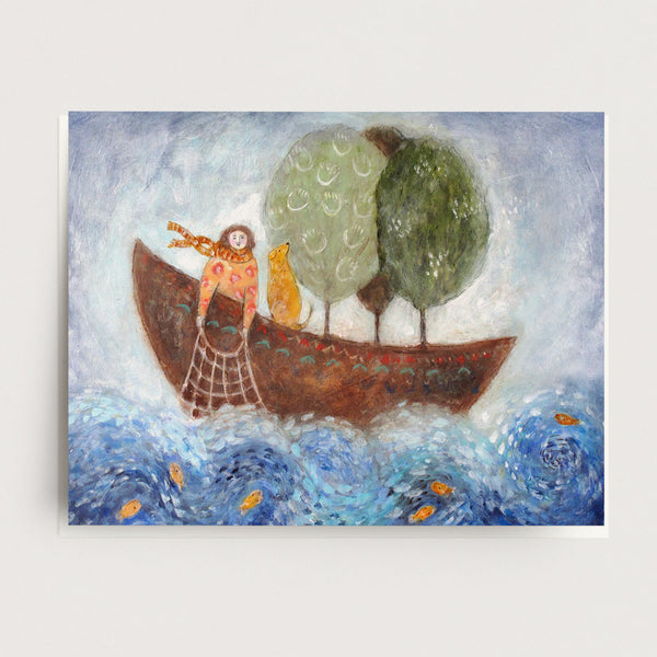 Boating with Trees Card U-108