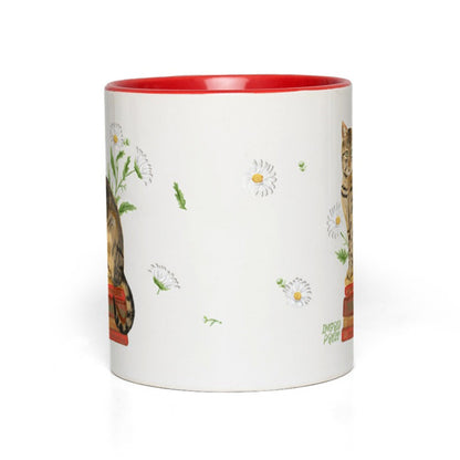 Daisy Book Cat 11oz Ceramic Accent Mug